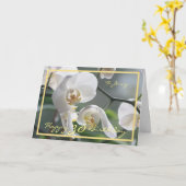 Carte 30e Anniversaire Jenny White Orchids Elégant cadre (Fleur jaune)