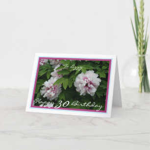 Carte 30e anniversaire Liz Elizabeth Peonies Élégant Mod