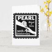 Carte 30e anniversaire mariage noir et blanc romantique (Fleur jaune)