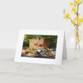 Carte 30e ANNIVERSAIRE=MEILLEUR ÂGE QUE LE VIN FIN (Fleur jaune)