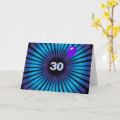 Carte 30e anniversaire néon illusion optique (Fleur jaune)