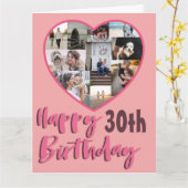 Carte 30e anniversaire n'importe quel âge Photo Collage (Fleur jaune)