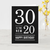 Carte 30e anniversaire Noir et Blanc 30 est le nouveau 2 (Fleur jaune)