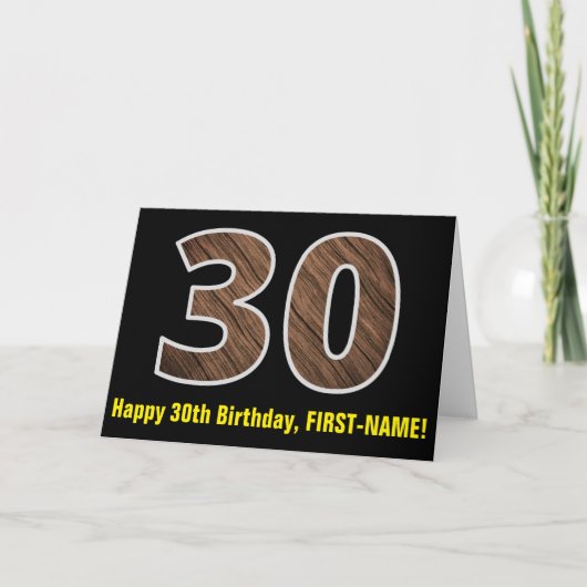Carte 30e anniversaire : Nom + Faux Motif de céréales en (Devant)