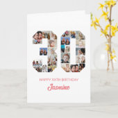 Carte 30e anniversaire Numéro 30 Photo Collage personnal (Fleur jaune)