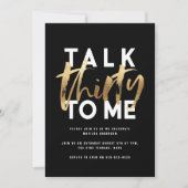 Carte 30e anniversaire or élégant moderne script simple (Devant)