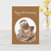 Carte 30e anniversaire Otter Be Fier, Félicitations (Fleur jaune)
