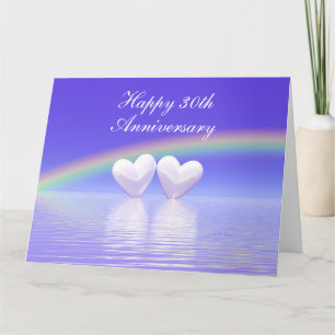 Carte 30e Anniversaire Pearl Hearts Large Big