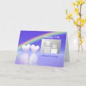 Carte 30e anniversaire Pearl Hearts (pour photo) (Fleur jaune)