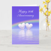 Carte 30e anniversaire Pearl Hearts (Tall) (Fleur jaune)