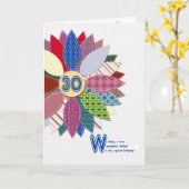 Carte 30e anniversaire pour mère, fleur cousue (Fleur jaune)