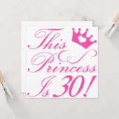 Carte 30e anniversaire Princesse (Devant/Arrière en situation)