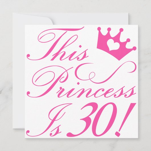 Carte 30e anniversaire Princesse (Devant)