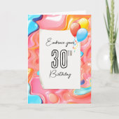 Carte 30e anniversaire Psychedelic 3D Abstrait (Devant)