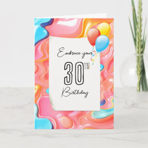 Carte 30e anniversaire Psychedelic 3D Abstrait
