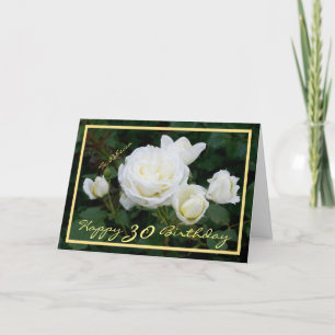 Carte 30e Anniversaire Rebecca Becky Roses Cadre élégant