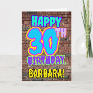 Carte 30e Anniversaire - Regard amusant inspiré du graff