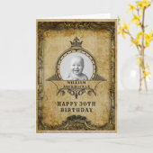 Carte 30e anniversaire Retro Vintage Ajouter votre photo (Fleur jaune)