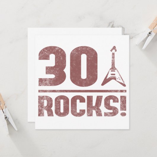 Carte 30e anniversaire Rocks (Devant/Arrière en situation)