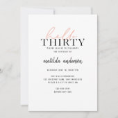 Carte 30e anniversaire script moderne géométrique pêches (Devant)