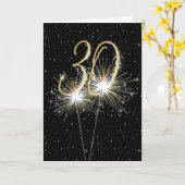 Carte 30e anniversaire Sparkler en noir (Fleur jaune)