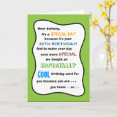 Carte 30e ou N'IMPORTE QUEL ÂGE Funny Birthday Greeting  (Fleur jaune)