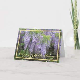Carte 30ème Anniversaire Amy Purple Wisteria Elegant Gol