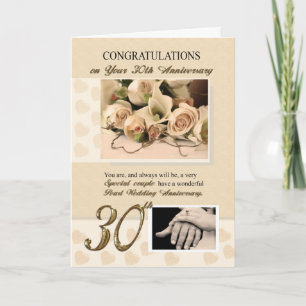 Carte 30ème Anniversaire de mariage de perle