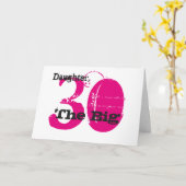 Carte 30ème anniversaire fille, texte noir & rose, blanc (Fleur jaune)