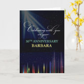 Carte 30ème Ciel d'anniversaire des employés, noir (Fleur jaune)