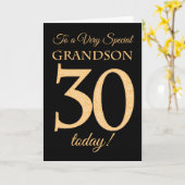 Carte 30ème effet Gold sur Black pour l'anniversaire de (Fleur jaune)