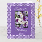 Carte 30èmes pensées de l'anniversaire de Lisa (nom/âge (Fleur jaune)