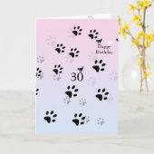 Carte 30th Birthday Cats (ajouter la photo) (Fleur jaune)