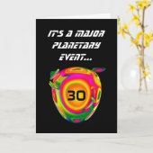 Carte 30th Funny Sci Fi Birthday Planet A02 (Fleur jaune)