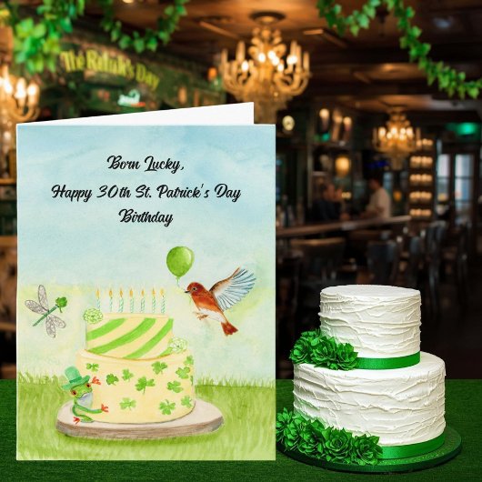 Carte 30th  Happy St Patricks Day Birthday