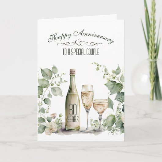 Carte 30th Wedding Anniversary Wine and Ivy   (Devant)