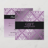 Carte 311 Dazzling Damask Purple Plush Certificat cadeau (Devant / Derrière)