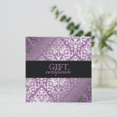 Carte 311 Dazzling Damask Purple Plush Certificat cadeau (Debout devant)