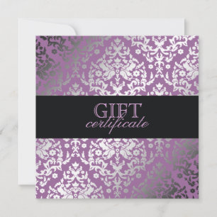 Carte 311 Dazzling Damask Purple Plush Certificat cadeau