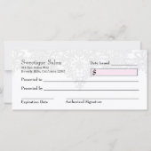 Carte 311 Fairy Sweetique Pink Stripes Certificat cadeau (Dos)