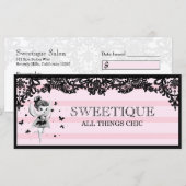 Carte 311 Fairy Sweetique Pink Stripes Certificat cadeau (Devant / Derrière)
