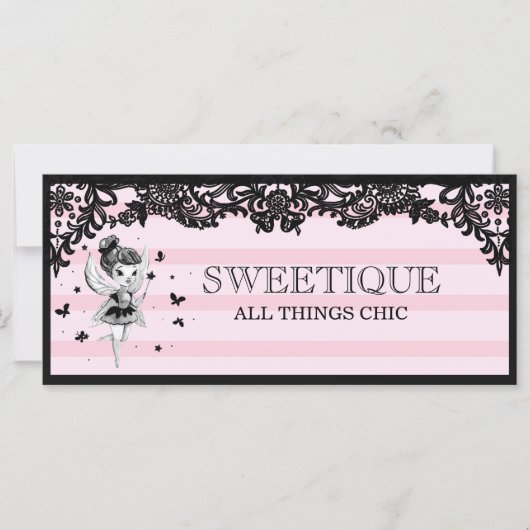 Carte 311 Fairy Sweetique Pink Stripes Certificat cadeau (Devant)