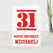 Carte 31e anniversaire : Amusant, Timbre en caoutchouc r (Devant)