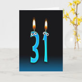 Carte 31e anniversaire bougies (Fleur jaune)