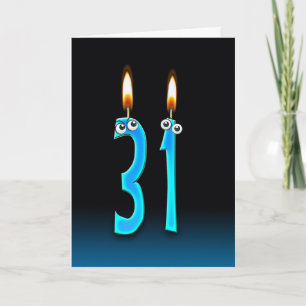 Carte 31e anniversaire bougies