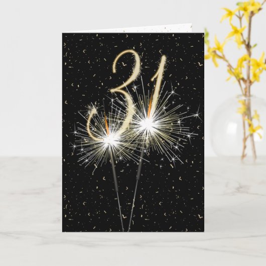 Carte 31e anniversaire du mariage (Fleur jaune)