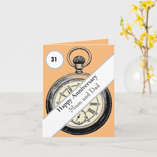 Carte 31e anniversaire du Mariage modifiable (Fleur jaune)