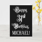 Carte 31e anniversaire : Fancy, Elegant Script + Nom per (Fleur jaune)