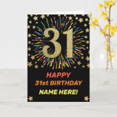 Carte 31e anniversaire Feu d'artifice Rainbow Gold Fun (Fleur jaune)