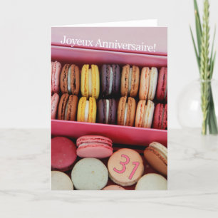 Carte 31e Anniversaire Français de Macaron-Joyeux !